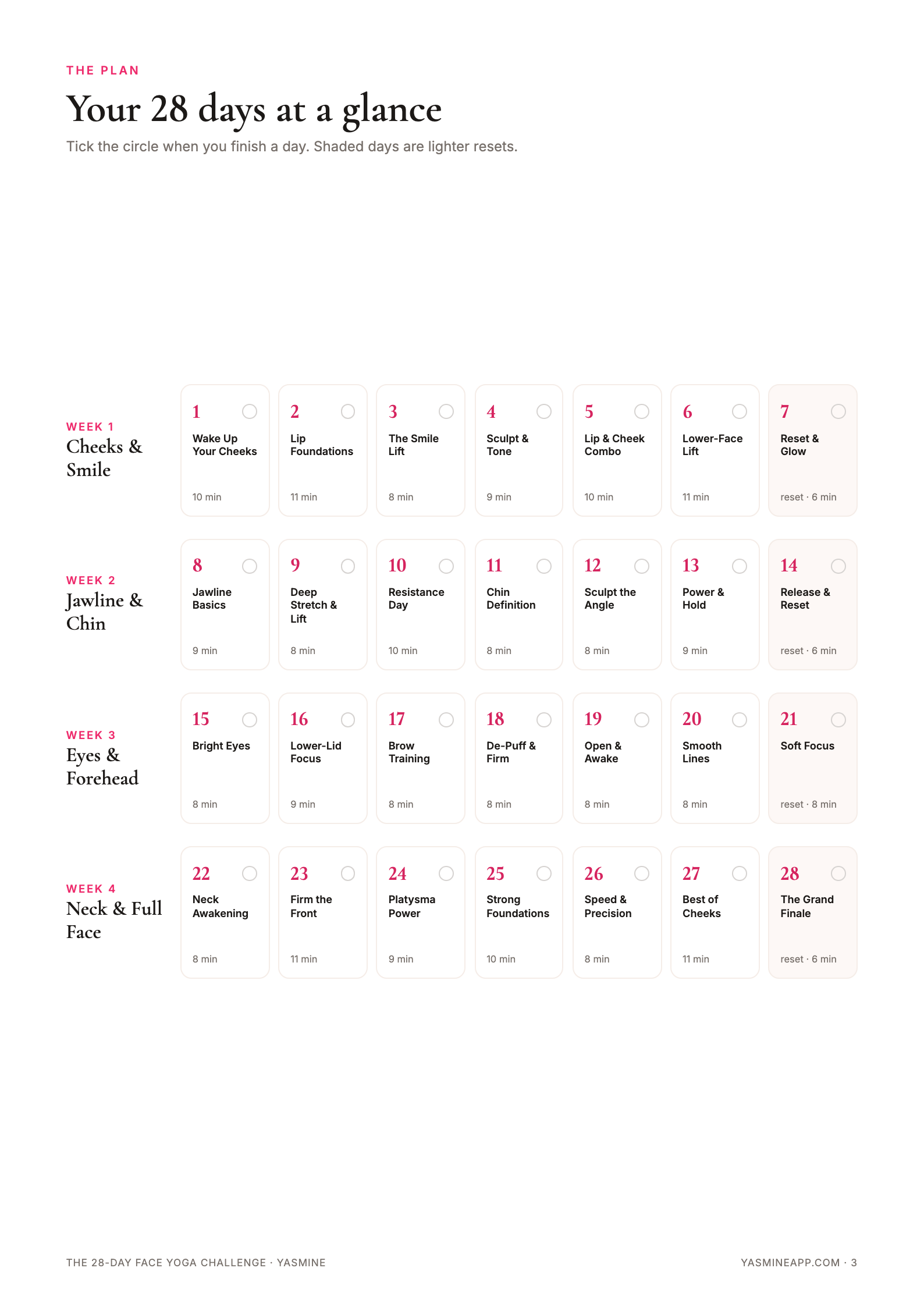 A tick-off tracker for all 28 days