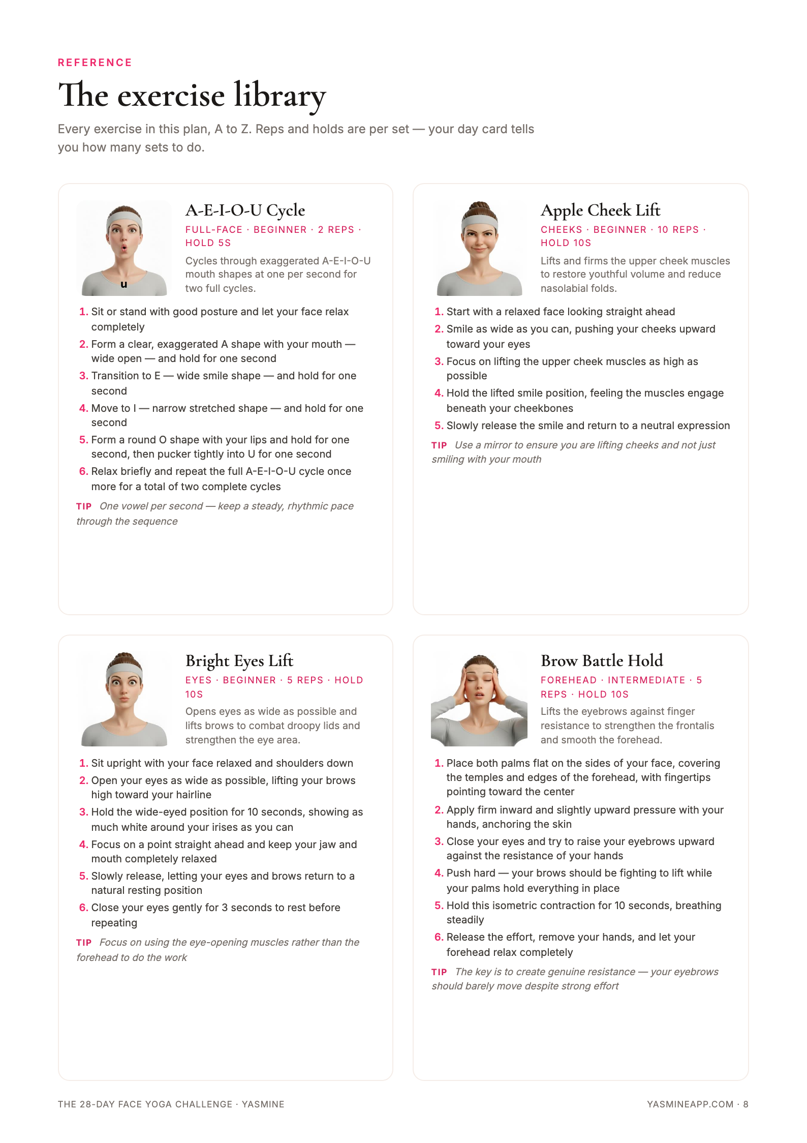 All 60 exercises, illustrated step by step