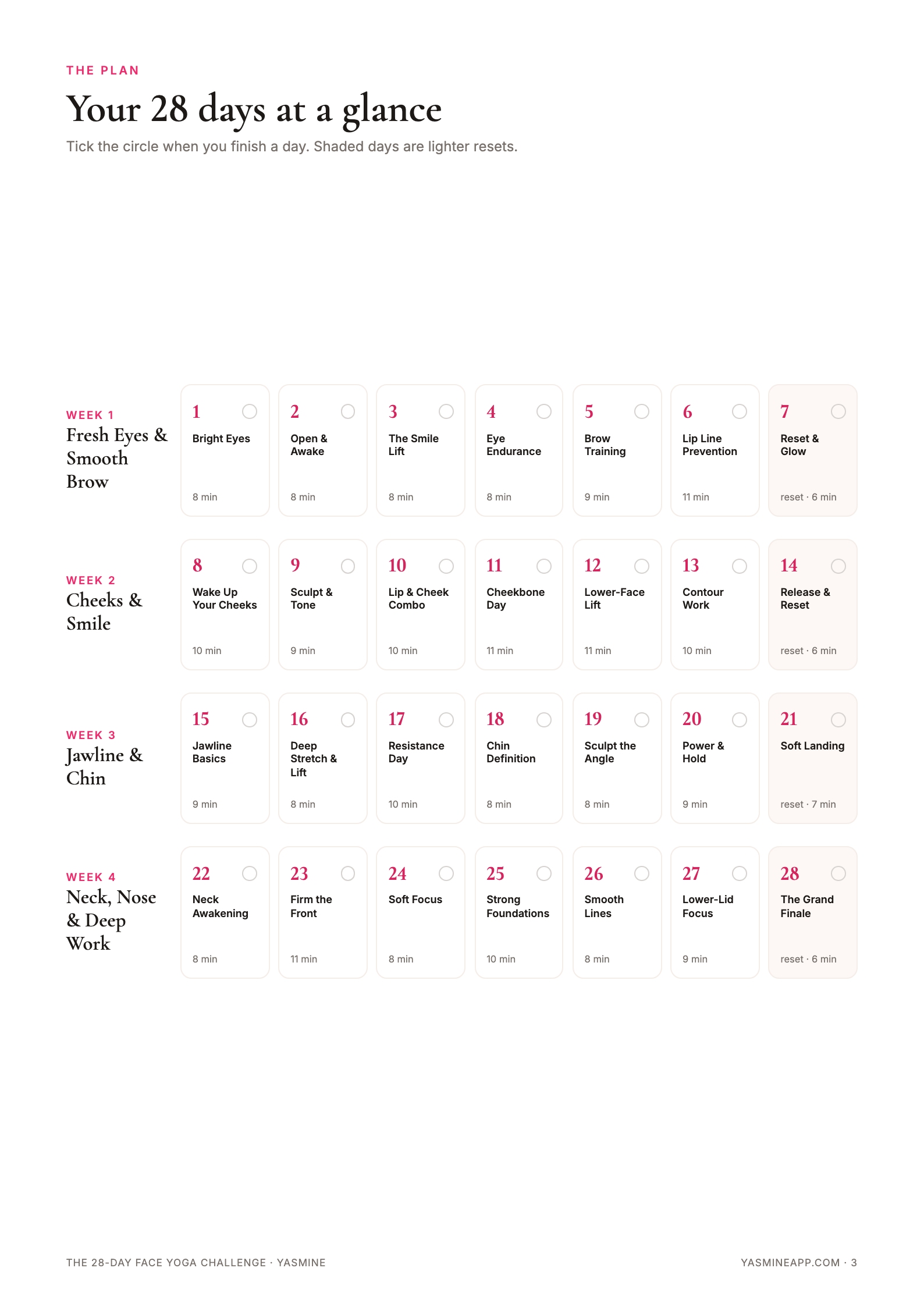 A tick-off tracker for all 28 days