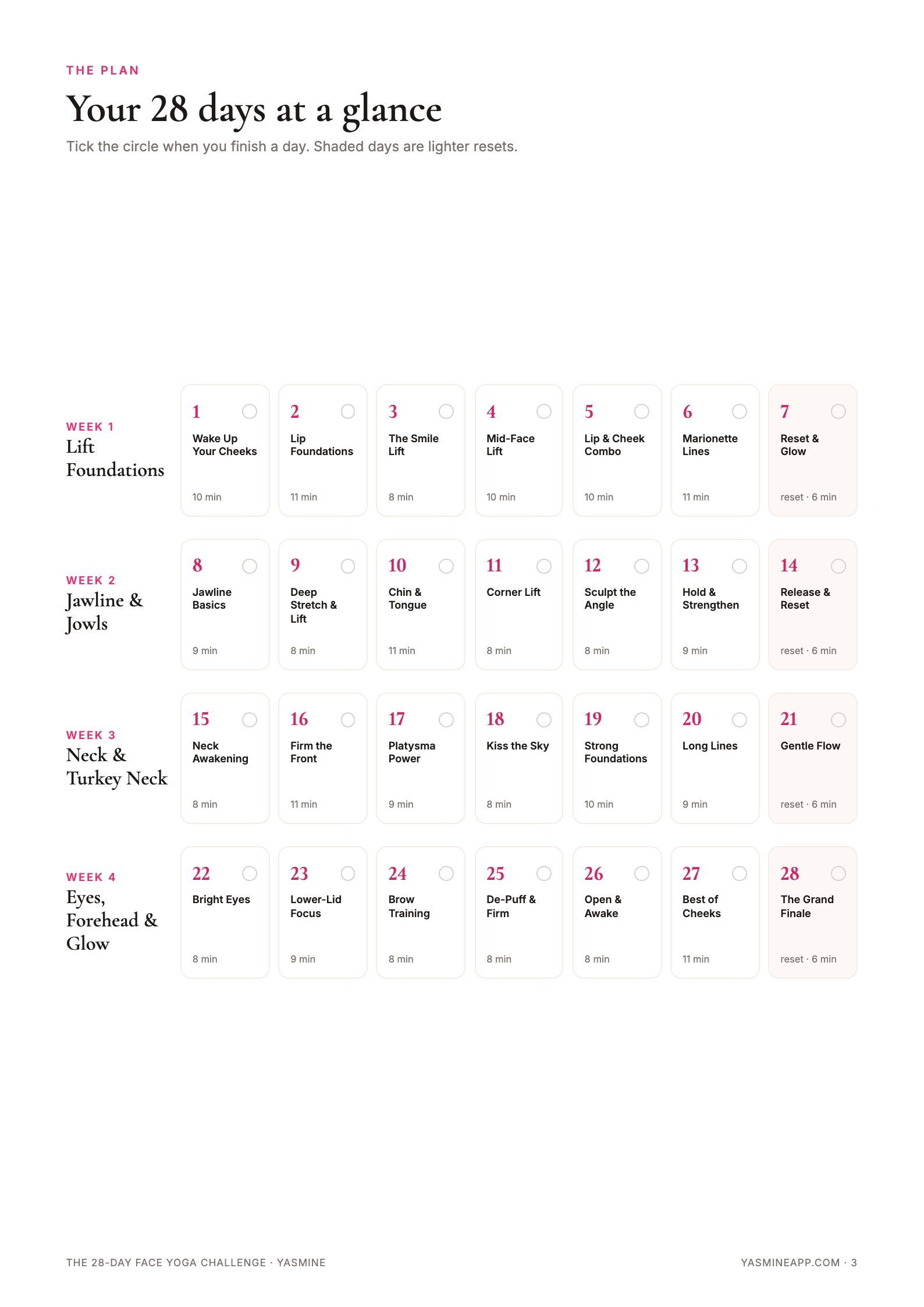 A tick-off tracker for all 28 days