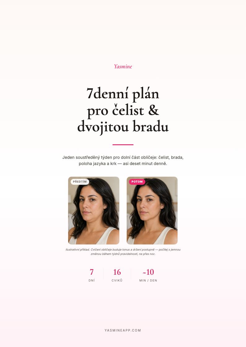 7denní plán pro čelist a dvojitou bradu