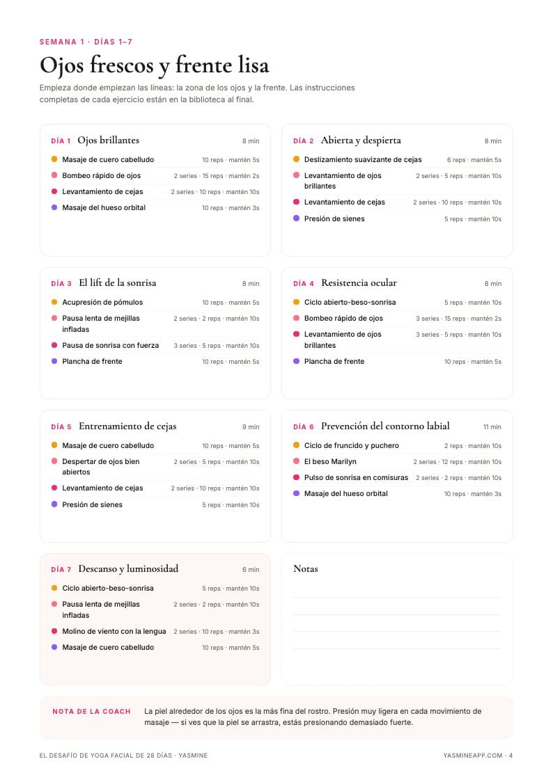 Rutinas diarias con series, repeticiones y sostenidos