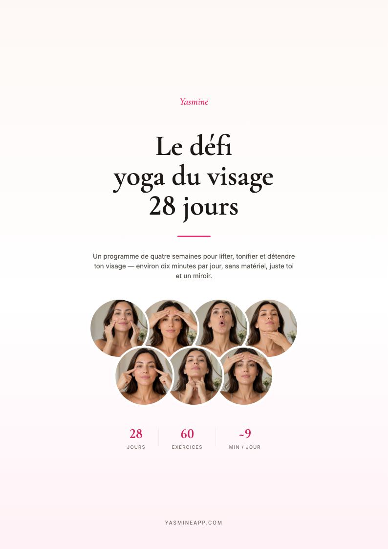 Recevez le challenge yoga du visage de 28 jours