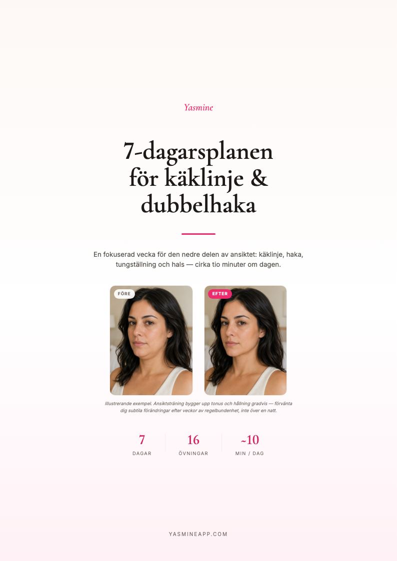 7-dagars plan för käklinje & dubbelhaka