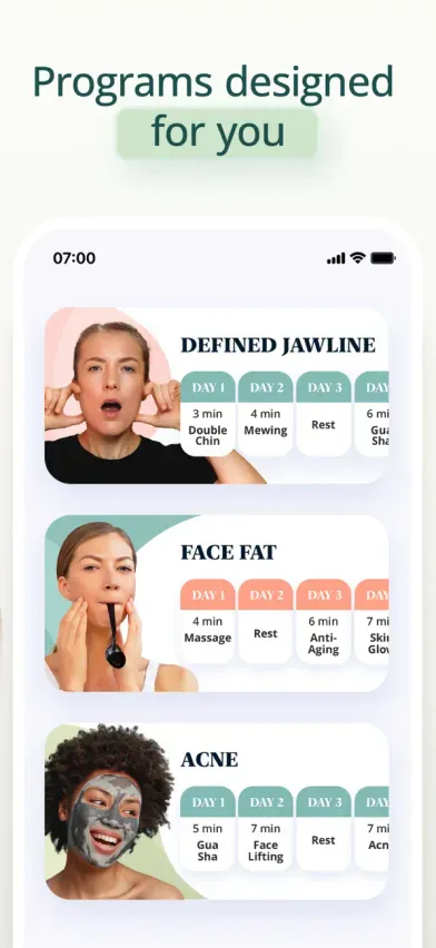 Luvly personalized face-yoga programs from its App Store listing