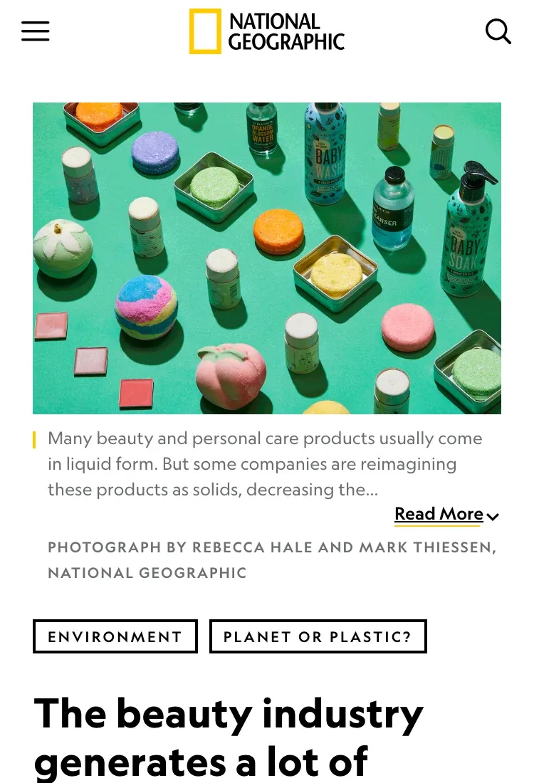 National Geographic — The beauty industry’s addiction to plastic — can it change?